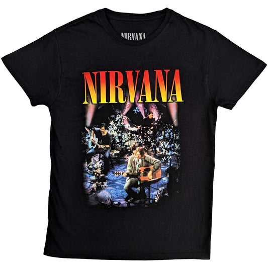 Black - Front - Nirvana Unisex Adult Unplugged Photograph T-Shirt