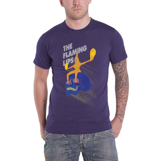 Purple - Front - The Flaming Lips Unisex Adult Skull Rider T-Shirt