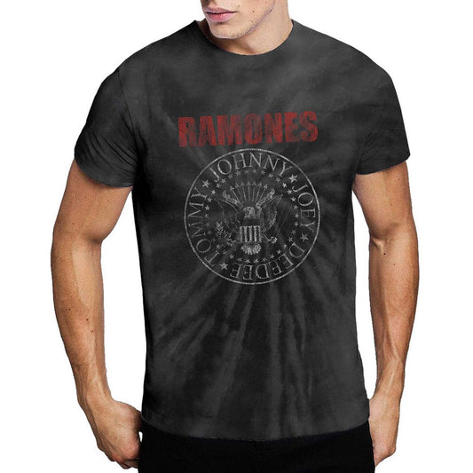 Black - Front - Ramones Unisex Adult Presidential Seal T-Shirt