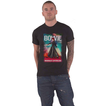 Black - Front - David Bowie Unisex Adult Moonage 11 Fade Cotton T-Shirt