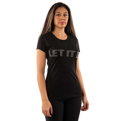 Black - Side - The Beatles Unisex Adult Let It Be Embellished T-Shirt