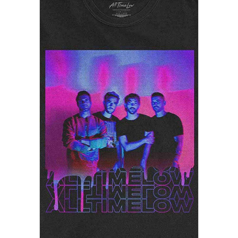 Black - Side - All Time Low Unisex Adult Blurry Monster Cotton T-Shirt