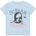 Light Blue - Front - Nightmare Before Christmas Girls Scream Queen Cotton T-Shirt