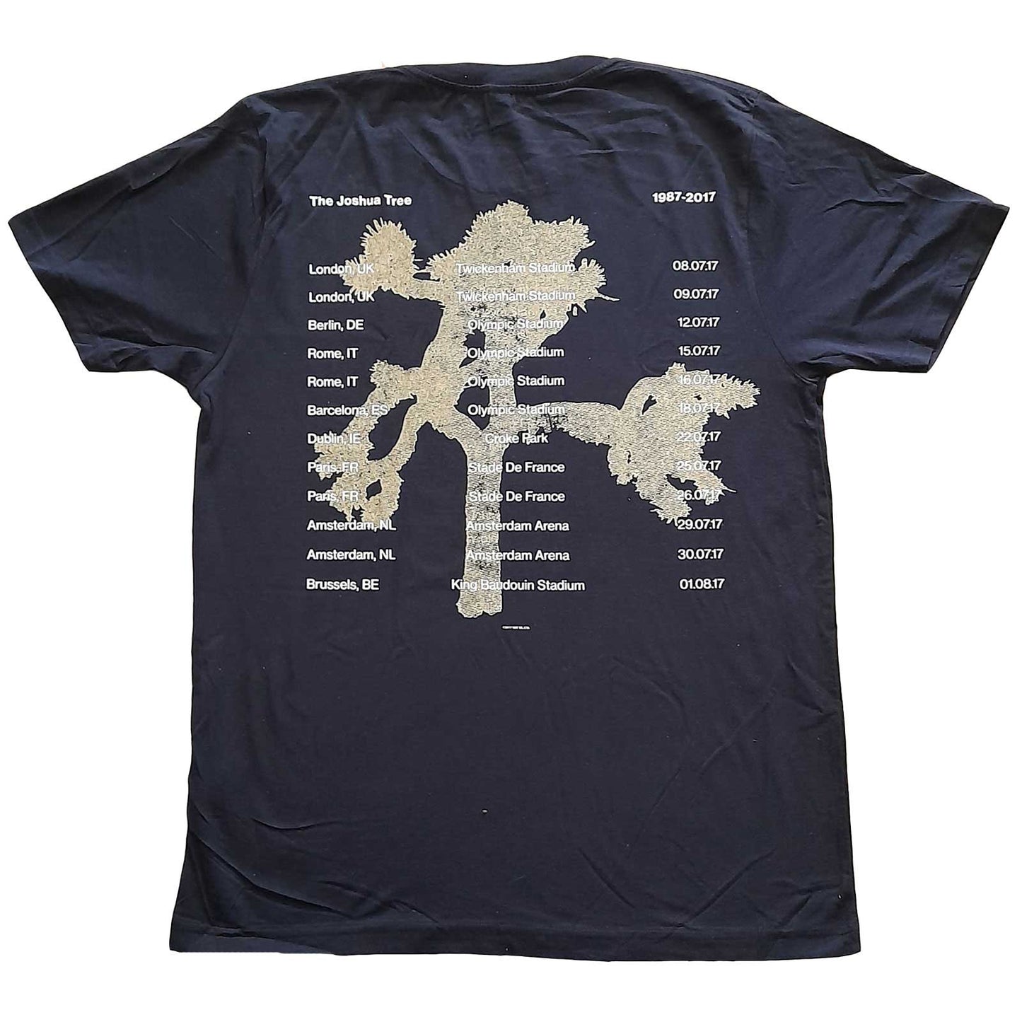 Navy Blue - Back - U2 Unisex Adult Joshua Tree T-Shirt