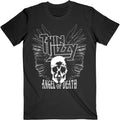 Black - Front - Thin Lizzy Unisex Adult Angel of Death Back Print Cotton T-Shirt