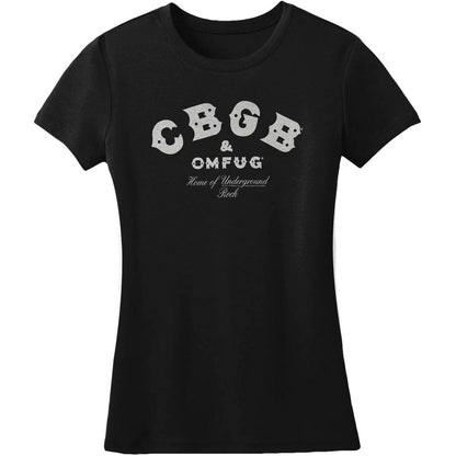 Black - Front - CBGB Womens-Ladies Classic Logo Cotton T-Shirt