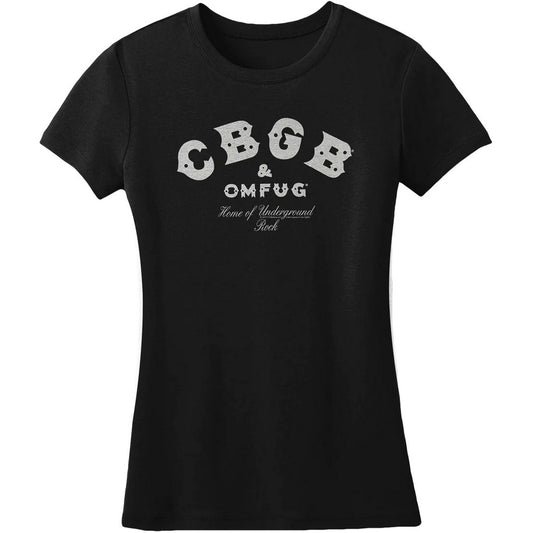 Black - Front - CBGB Womens-Ladies Classic Logo Cotton T-Shirt