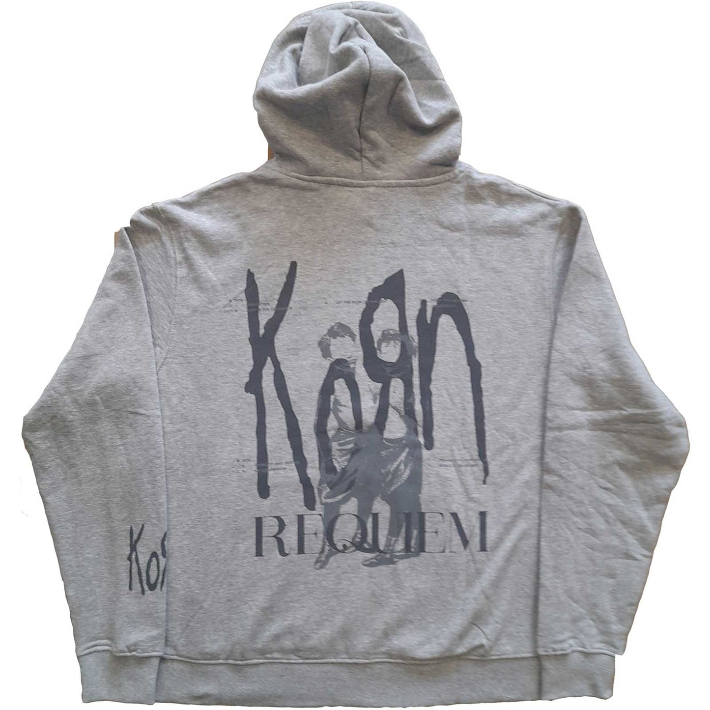 Grey - Back - Korn Unisex Adult Requiem Hoodie