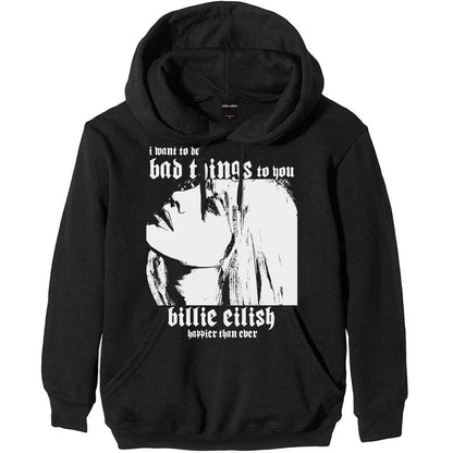 Black - Front - Billie Eilish Unisex Adult Bad Things Hoodie