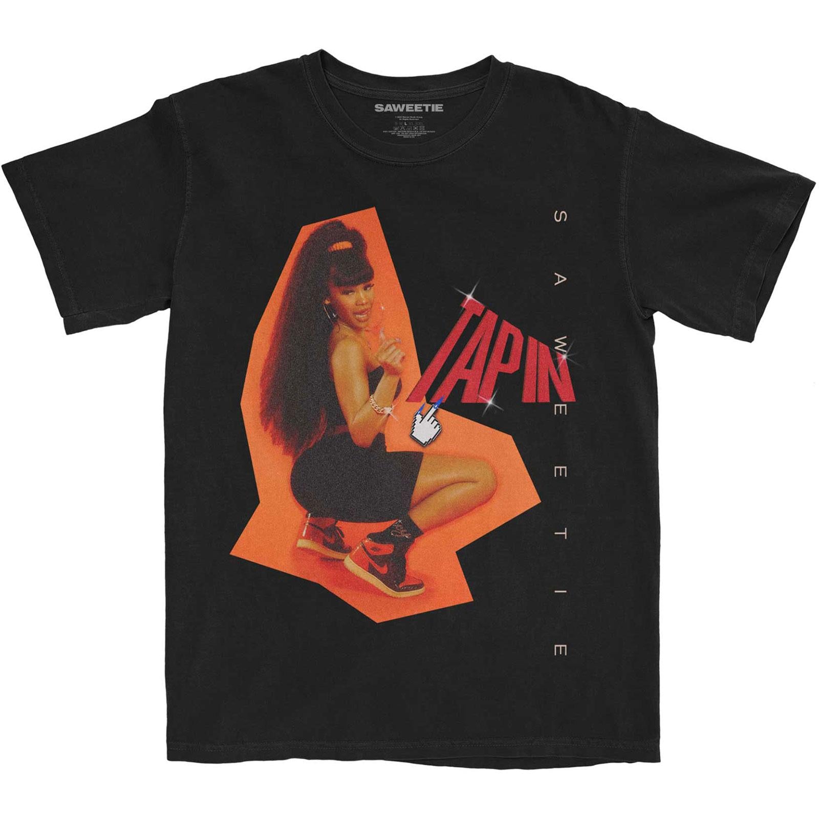 Black - Front - Saweetie Unisex Adult Tap In Cotton T-Shirt