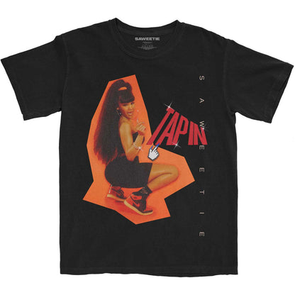 Black - Front - Saweetie Unisex Adult Tap In Cotton T-Shirt
