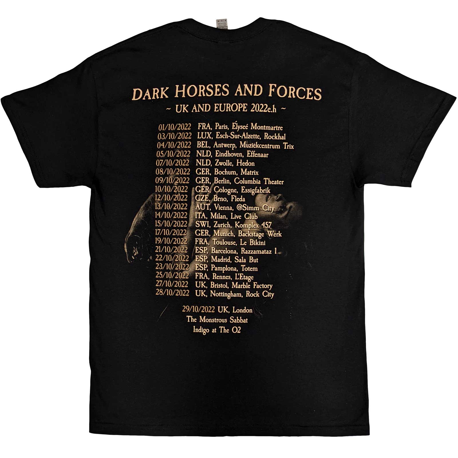 Black - Back - Cradle Of Filth Unisex Adult Dark Horses Back Print Cotton T-Shirt