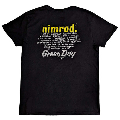 Black - Back - Green Day Unisex Adult Nimrod Track List Cotton T-Shirt