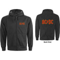 Charcoal Grey - Front - AC-DC Womens-Ladies Back Print Logo Full Zip Hoodie