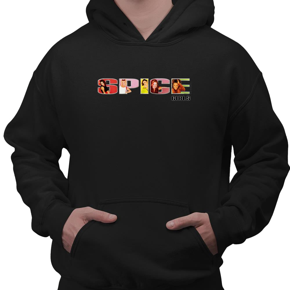 Black - Back - Spice Girls Unisex Adult Logo Hoodie