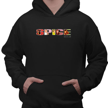 Black - Back - Spice Girls Unisex Adult Logo Hoodie