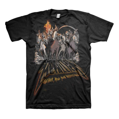 Black - Front - Metallica Unisex Adult Horsemen Cotton 40th Anniversary T-Shirt