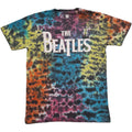 Multicoloured - Front - The Beatles Unisex Adult Drop T Logo Tie Dye T-Shirt