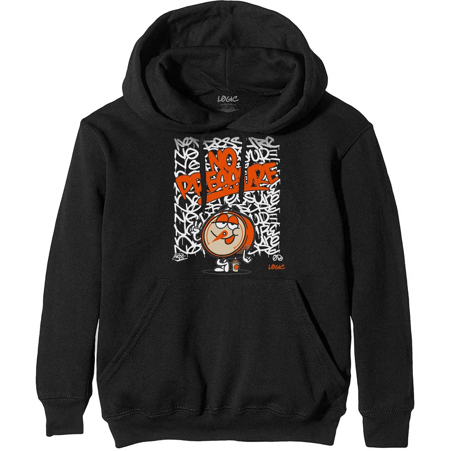 Black - Front - Logic Unisex Adult Gauge Hoodie