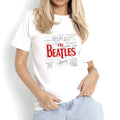 White - Side - The Beatles Unisex Adult Titles Cotton Logo T-Shirt