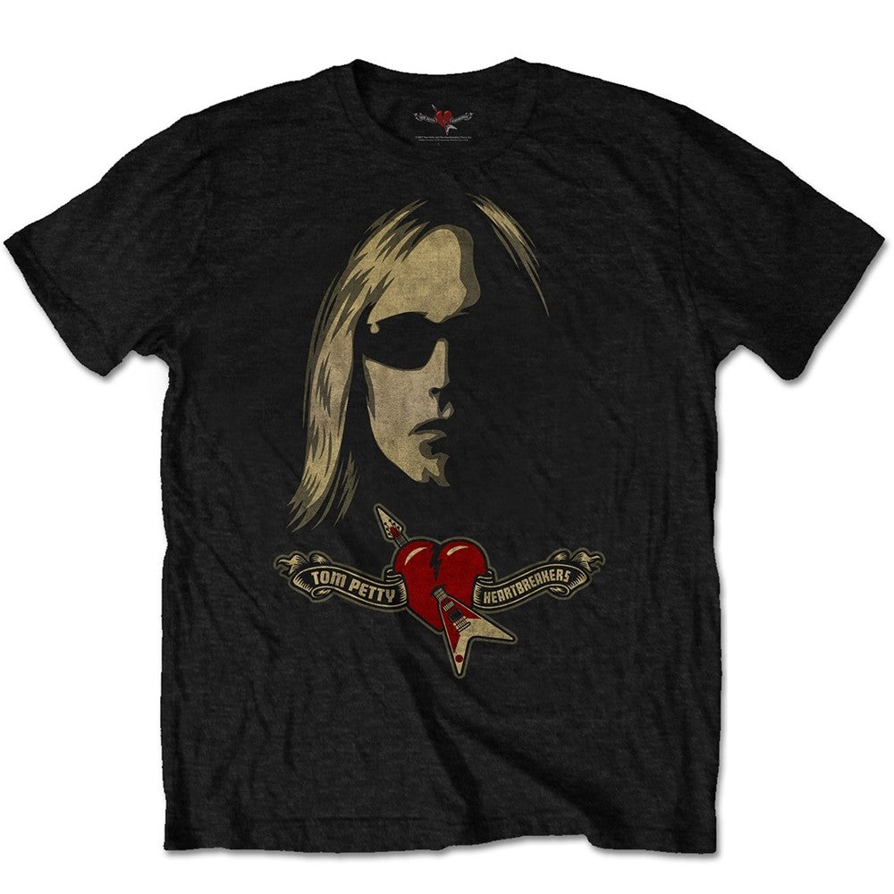 Black - Front - Tom Petty & The Heartbreakers Unisex Adult Shades Logo T-Shirt