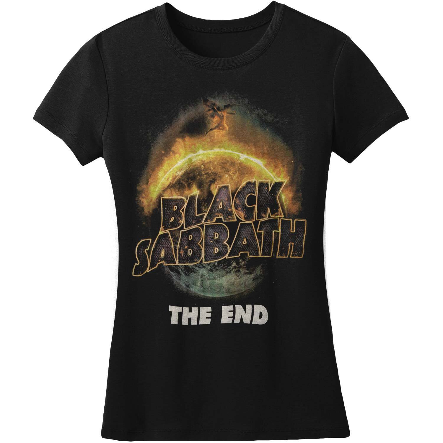 Black - Front - Black Sabbath Womens-Ladies The End T-Shirt
