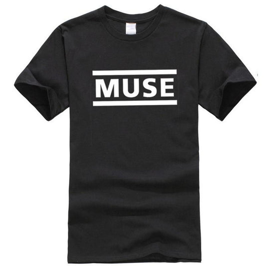 Black-White - Front - Muse Unisex Adult Logo Cotton T-Shirt