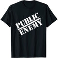 Black - Front - Public Enemy Unisex Adult Logo Cotton T-Shirt