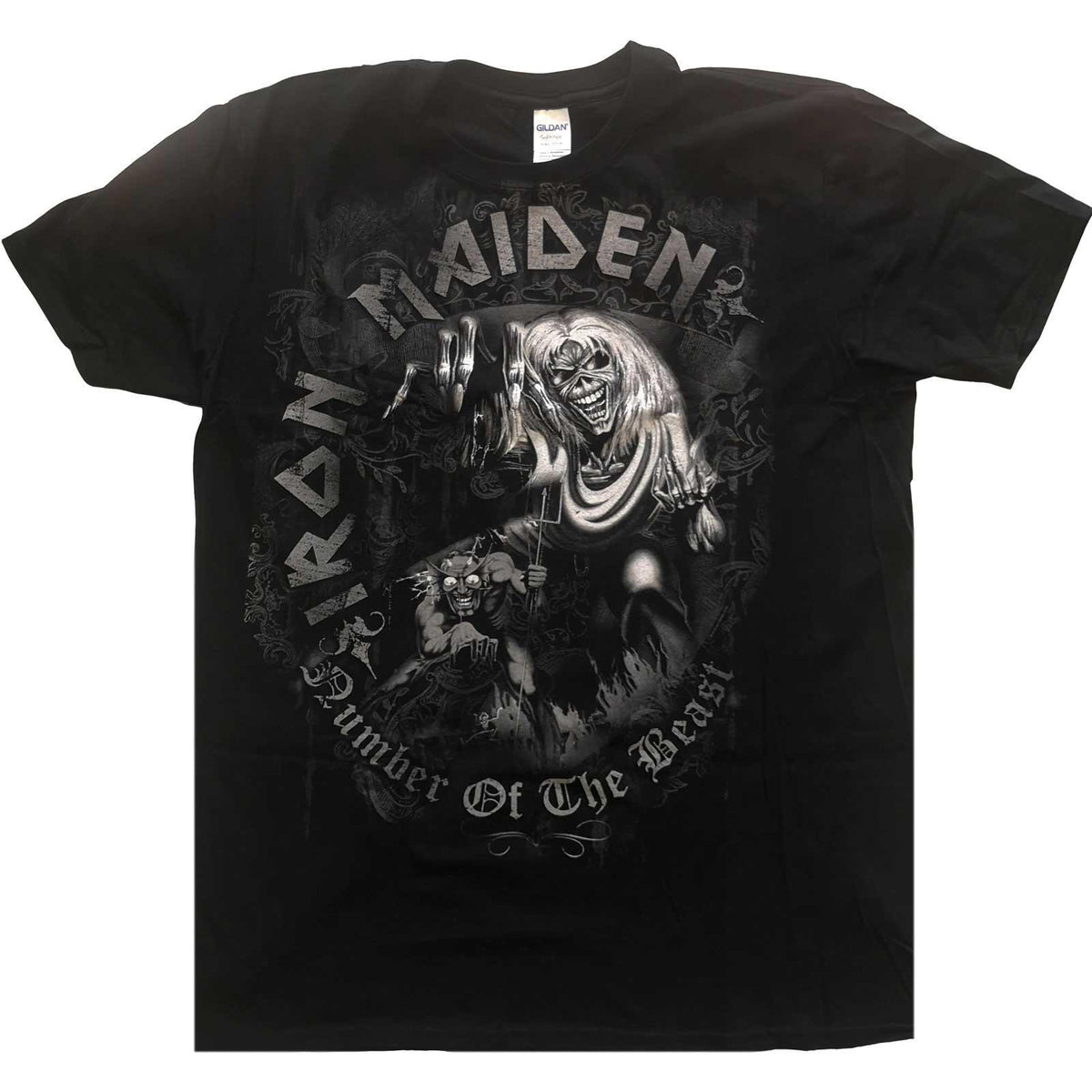 Black - Front - Iron Maiden Childrens-Kids Number Of The Beast T-Shirt