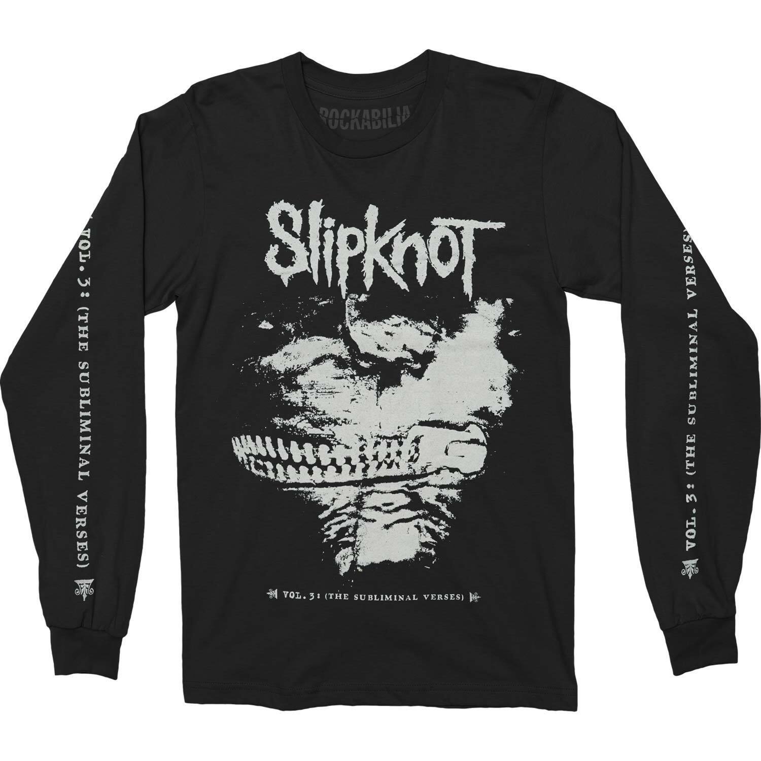 Black - Front - Slipknot Unisex Adult Subliminal Verses Back Print Long-Sleeved T-Shirt