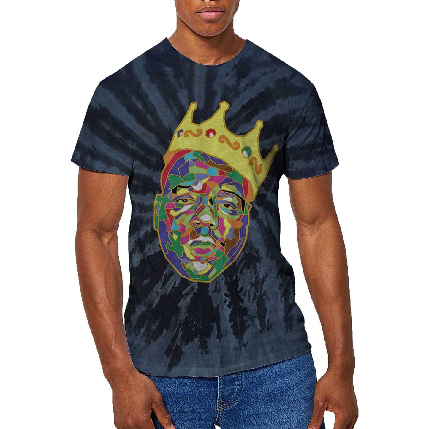 Blue - Back - Biggie Smalls Unisex Adult Crown T-Shirt