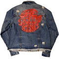 Light Denim Blue - Back - The Rolling Stones Womens-Ladies Script Denim Jacket