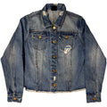 Light Denim Blue - Front - The Rolling Stones Womens-Ladies Script Denim Jacket