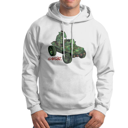 White - Side - Gorillaz Unisex Adult Jeep Hoodie