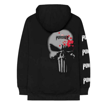 Black - Back - The Punisher Unisex Adult Stamp Pullover Hoodie