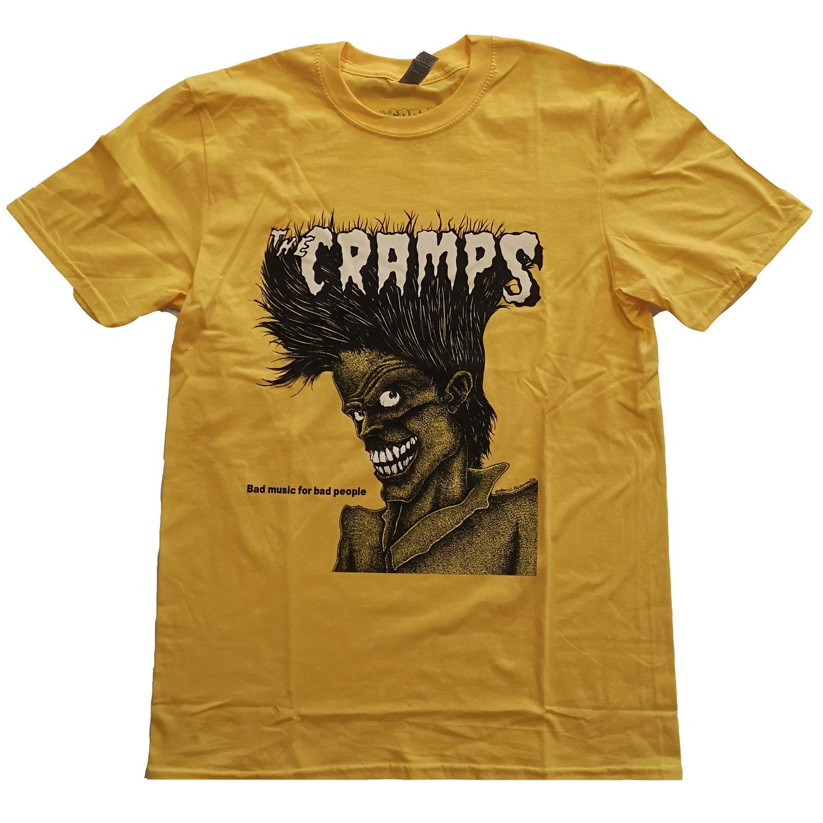 Yellow - Front - The Cramps Unisex Adult Bad Music For Bad People Cotton T-Shirt