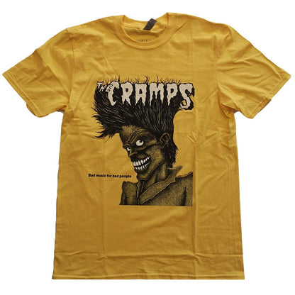 Yellow - Front - The Cramps Unisex Adult Bad Music For Bad People Cotton T-Shirt