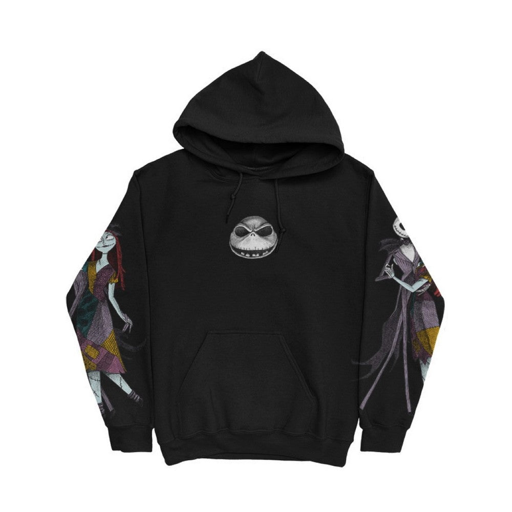 Black - Front - Nightmare Before Christmas Unisex Adult Jack and Sally Hoodie