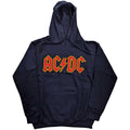 Navy Blue - Front - AC-DC Unisex Adult Logo Hoodie