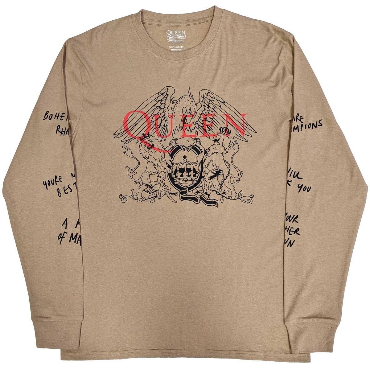 Sand - Front - Queen Unisex Adult Handwritten Long-Sleeved T-Shirt