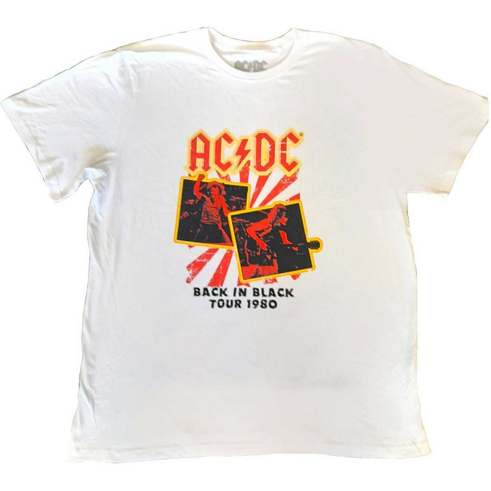 White - Front - AC-DC Unisex Adult Back in Black Tour 1980 Plus T-Shirt