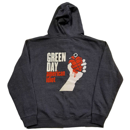 Navy - Back - Green Day Unisex Adult American Idiot Back Print Full Zip Hoodie