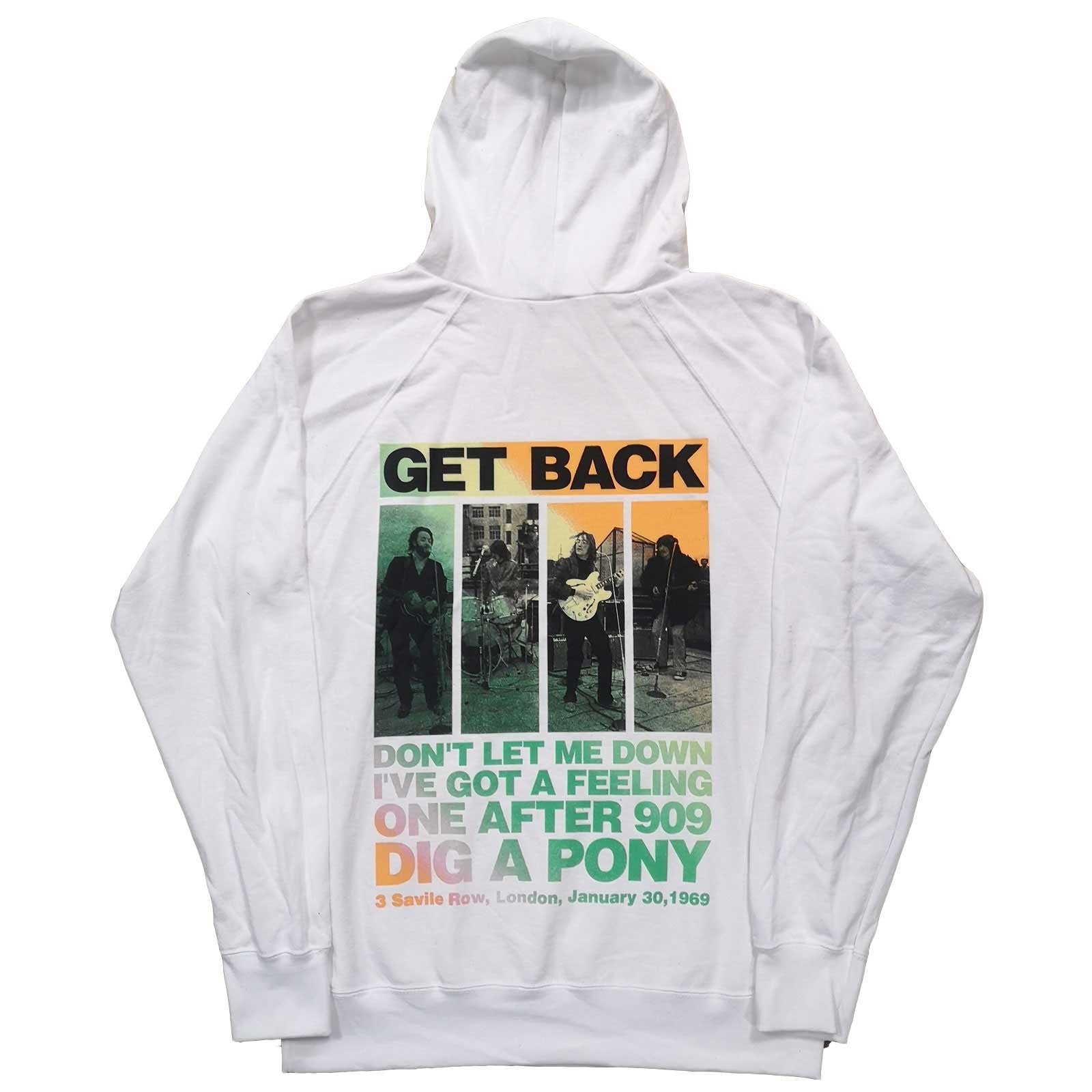 White - Back - The Beatles Unisex Adult 3 Savile Row Hoodie