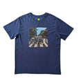 Denim Blue Faded - Front - The Beatles Unisex Adult Abbey Road Back Print T-Shirt