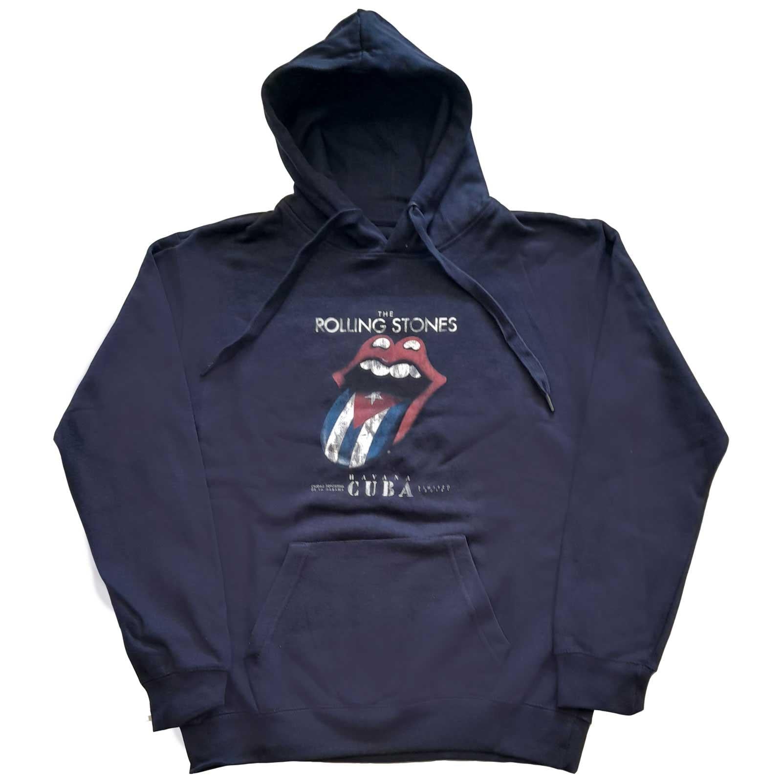 Navy Blue - Front - The Rolling Stones Unisex Adult Havana Cuba Hoodie