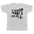 White - Front - U2 Unisex Adult 360 Degree Tour 2009 Stand Up to Rock Stars Cotton T-Shirt