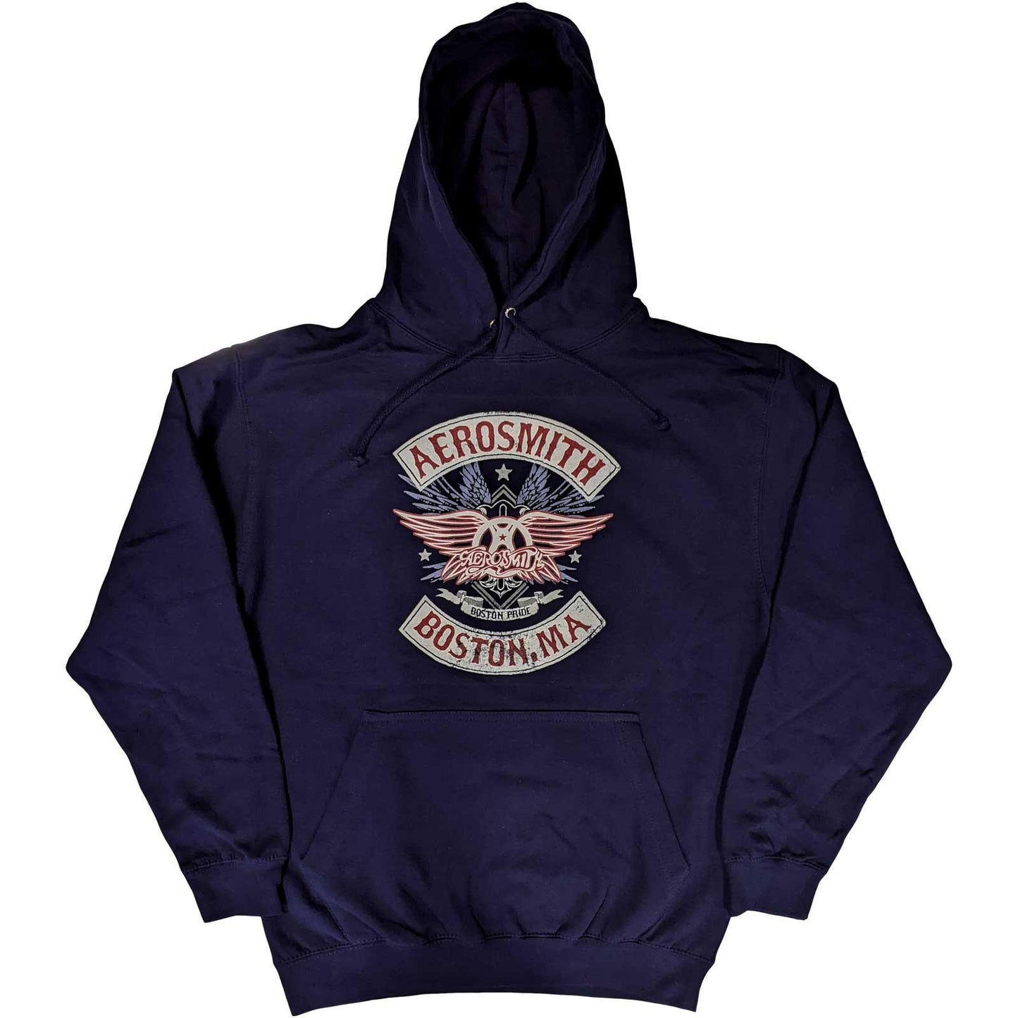 Navy Blue - Front - Aerosmith Unisex Adult Boston Pride Hoodie