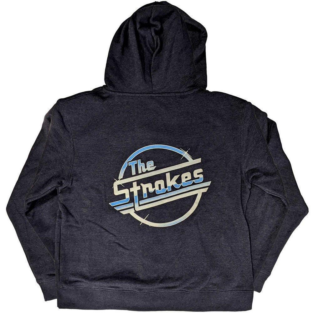 Navy Blue - Back - The Strokes Unisex Adult OG Magna Full Zip Hoodie