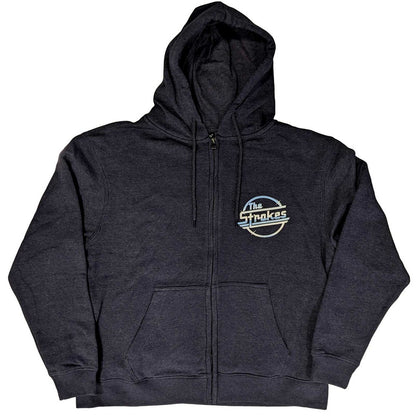 Navy Blue - Front - The Strokes Unisex Adult OG Magna Full Zip Hoodie