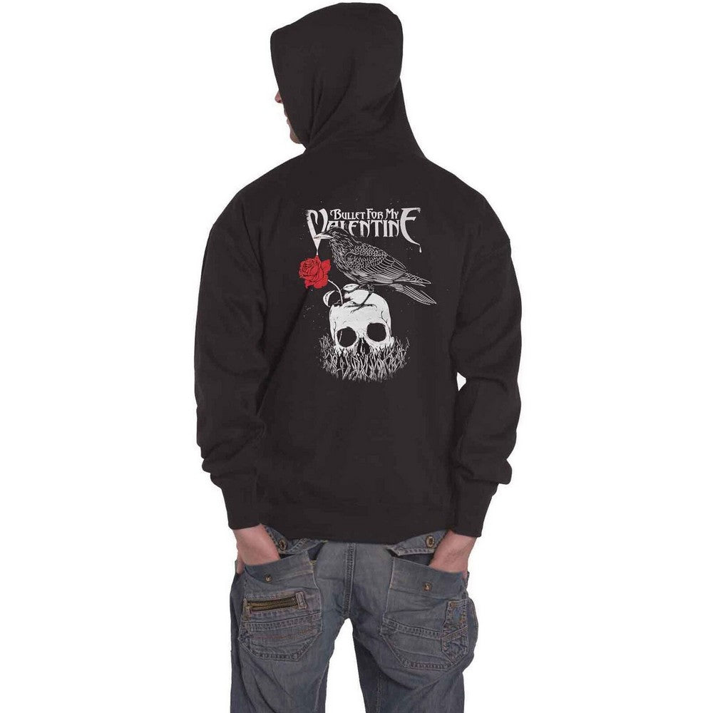 Black - Back - Bullet For My Valentine Unisex Adult Raven Logo Pullover Hoodie